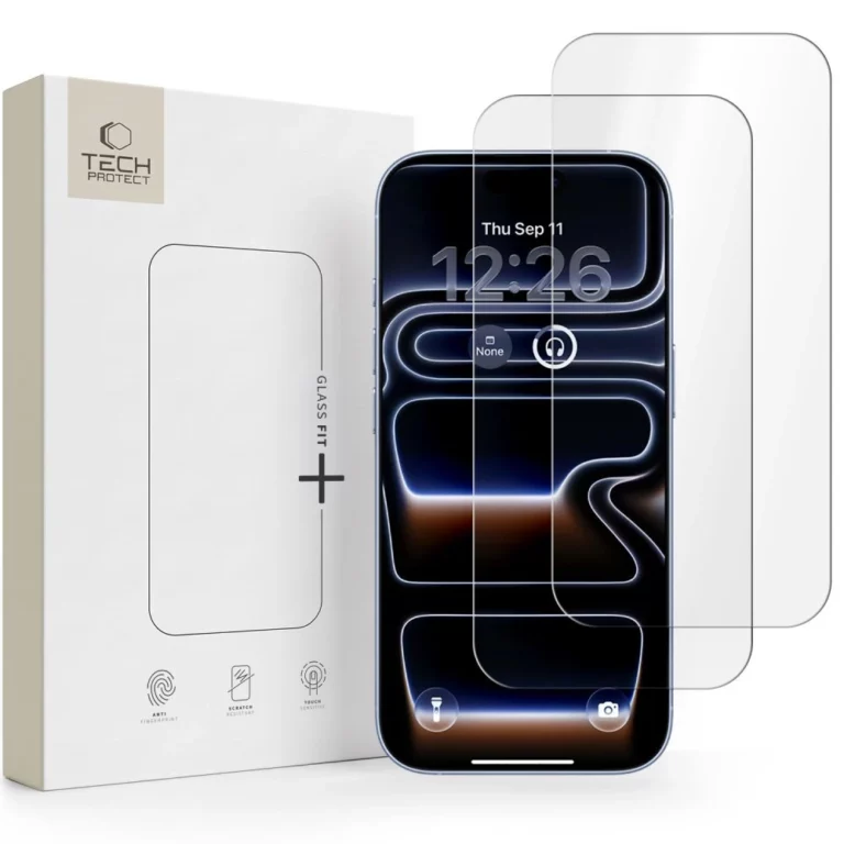 Szkło hartowane Tech-Protect Glass Fit+ 2-pack na iPhone 16 Pro Max / 17 Pro Max - przezroczyste