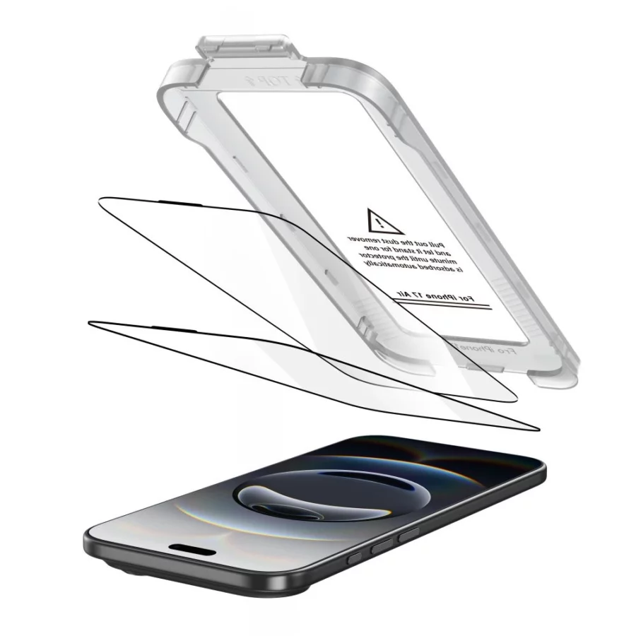 Szkło hartowane Tech-Protect Quick Set+ 2-pack na iPhone 17 Air - czarne