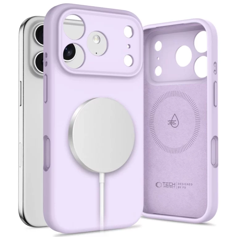 Etui Tech-Protect Silicone MagSafe na iPhone 17 Pro - fioletowe