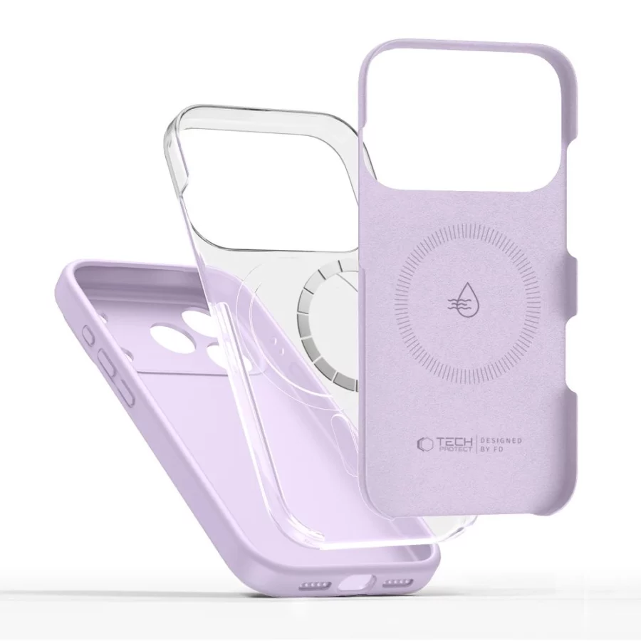 Etui Tech-Protect Silicone MagSafe na iPhone 17 Pro - fioletowe