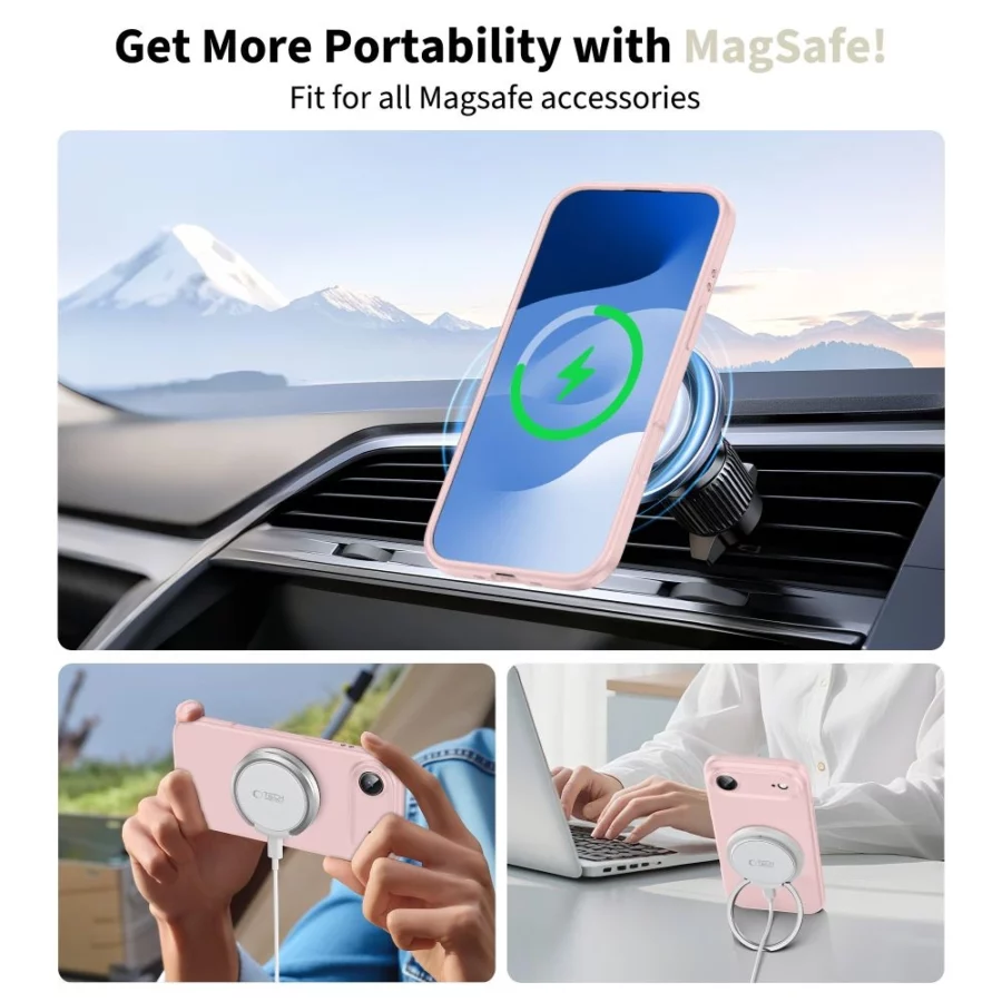Etui Tech-Protect Silicone MagSafe na iPhone 17 Air - różowe