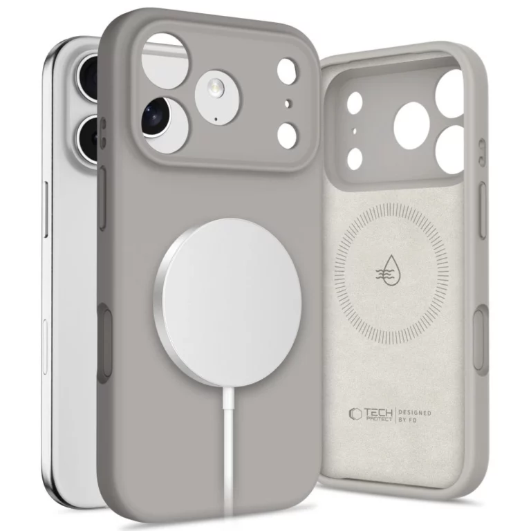 Etui Tech-Protect Silicone MagSafe na iPhone 17 Pro - szare