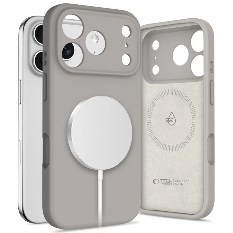 Etui Tech-Protect Silicone MagSafe na iPhone 17 Pro - szare