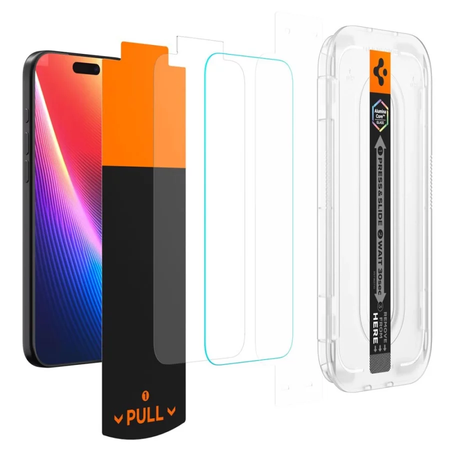 Szkło hartowane Spigen Glas.TR EZ Fit Pro na iPhone 16 Pro / 17 / 17 Pro - przezroczyste