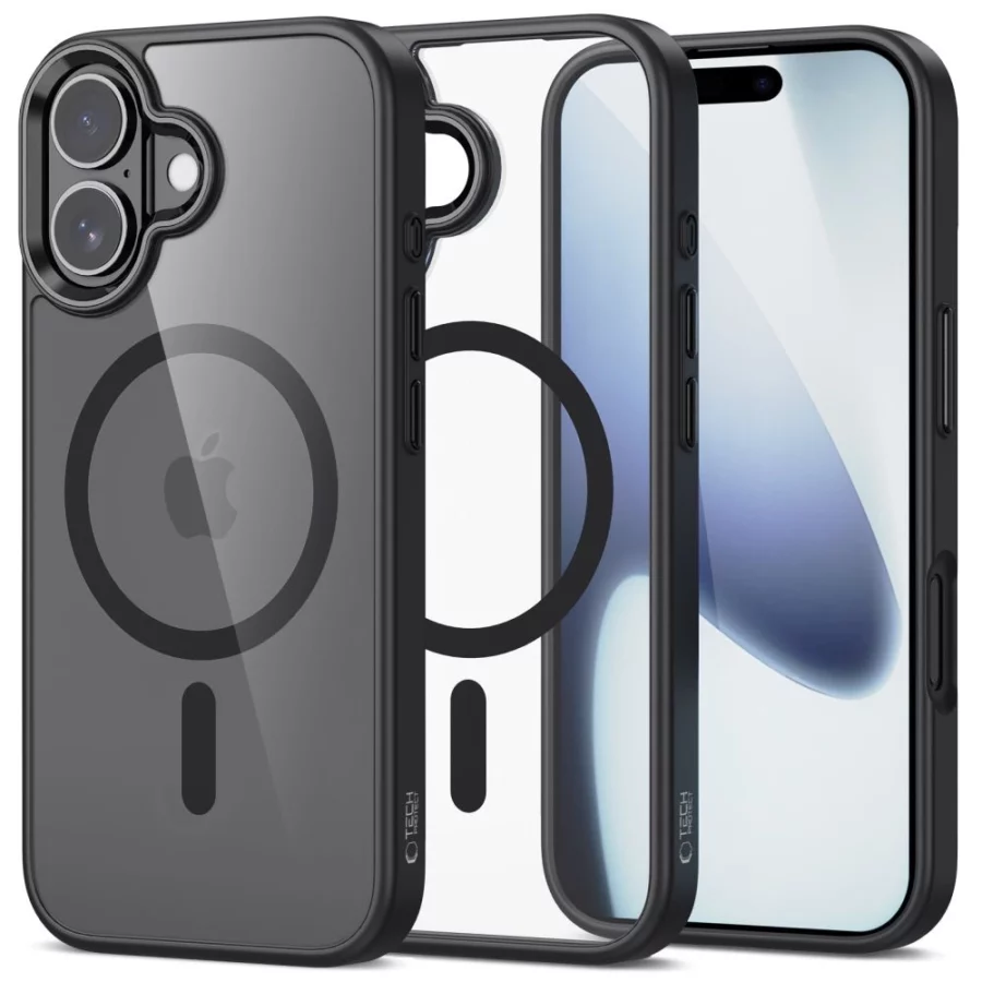 Etui Tech-Protect MagMat MagSafe na iPhone 17 - przezroczysto-czarne