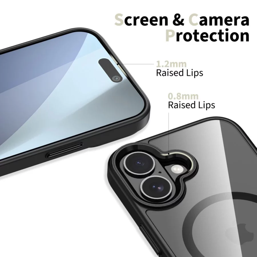 Etui Tech-Protect MagMat MagSafe na iPhone 17 - przezroczysto-czarne