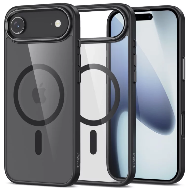Etui Tech-Protect MagFlex MagSafe na iPhone 17 Air - przezroczysto-czarne
