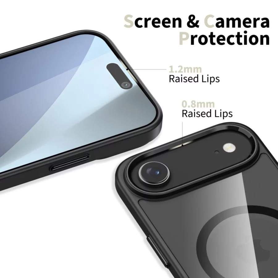 Etui Tech-Protect MagFlex MagSafe na iPhone 17 Air - przezroczysto-czarne