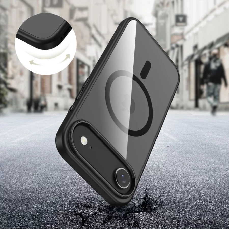 Etui Tech-Protect MagFlex MagSafe na iPhone 17 Air - przezroczysto-czarne