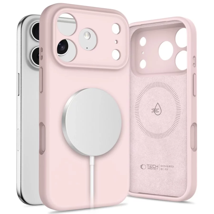 Etui Tech-Protect Silicone MagSafe naiPhone 17 Pro - różowe