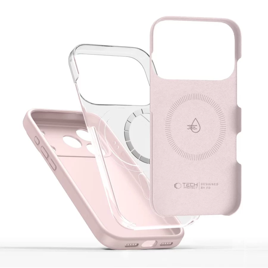 Etui Tech-Protect Silicone MagSafe naiPhone 17 Pro - różowe