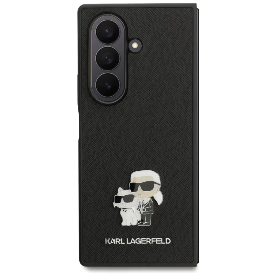 Etui Karl Lagerfeld Saffiano Karl&Choupette Pin na Samsung Galaxy Z Fold7 - czarne