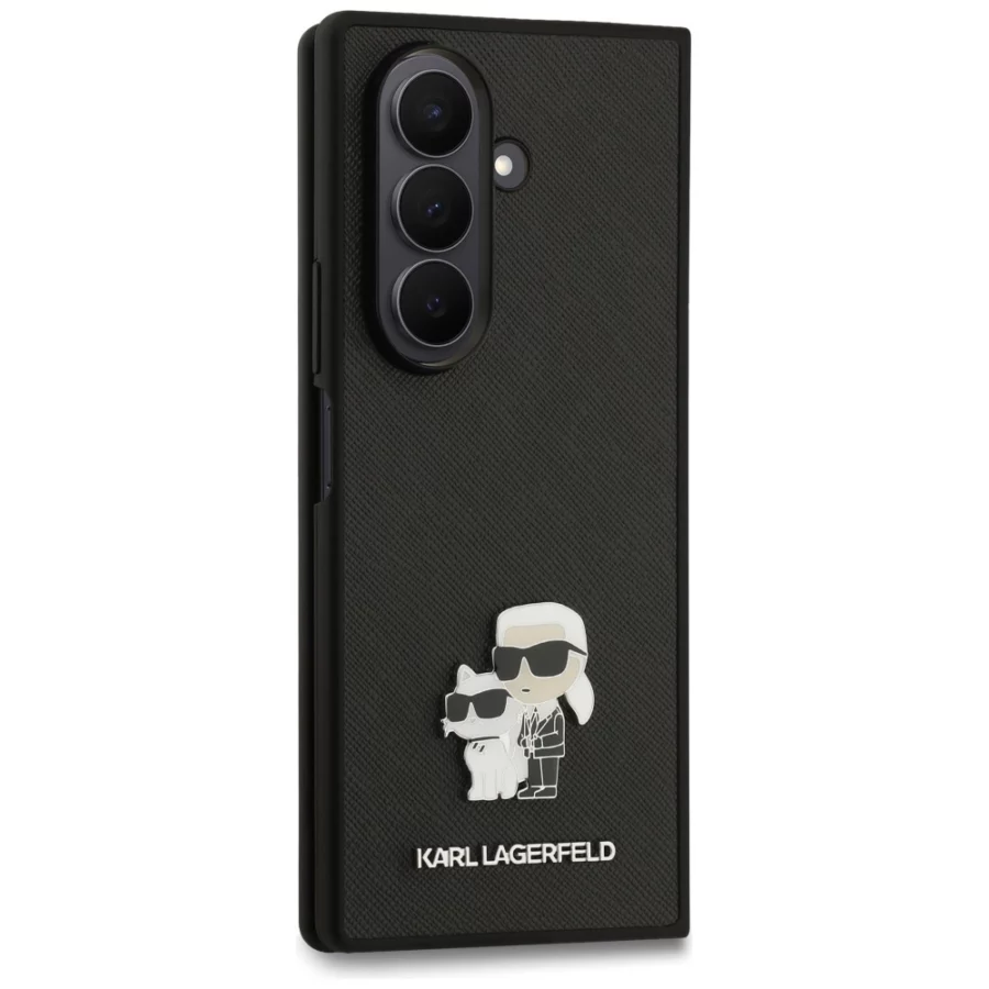 Etui Karl Lagerfeld Saffiano Karl&Choupette Pin na Samsung Galaxy Z Fold7 - czarne