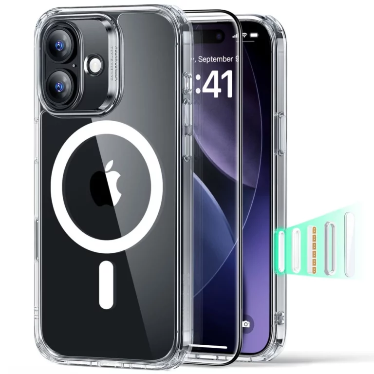 Zestaw ESR Classic Hybrid MagSafe + Szkło hartowane na iPhone 17 - przezroczyste