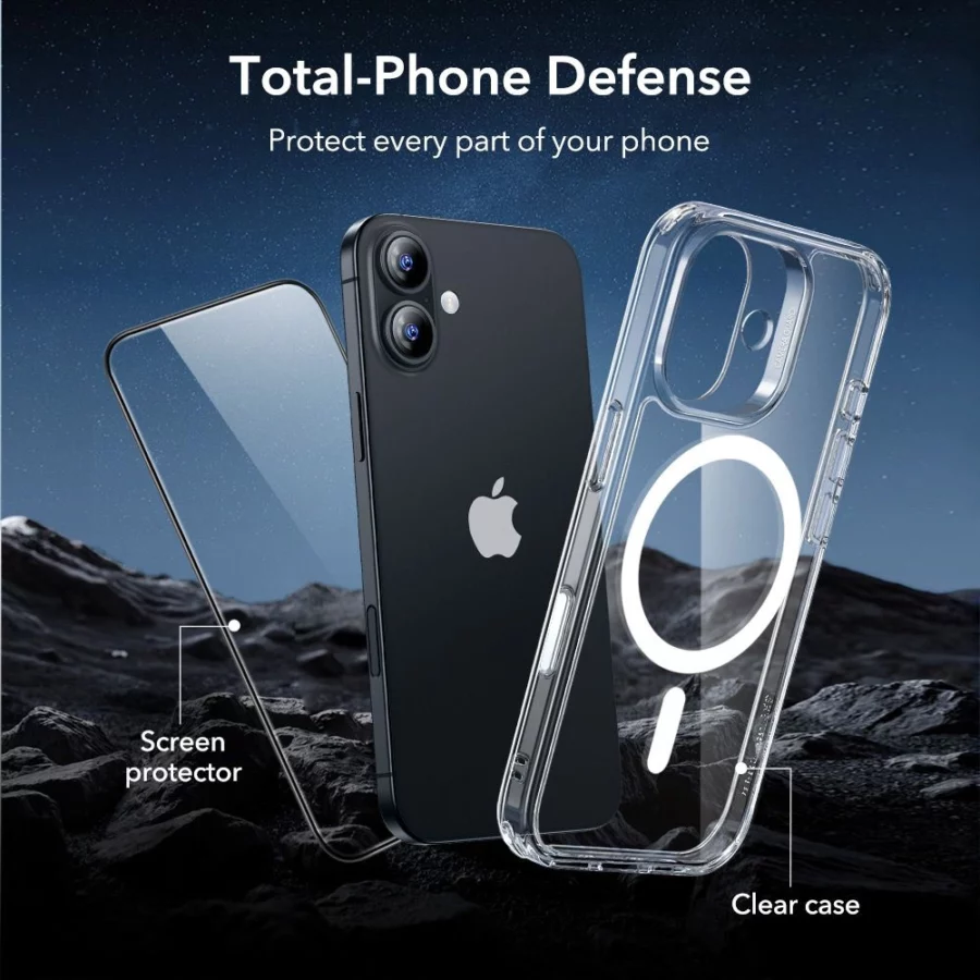 Zestaw ESR Classic Hybrid MagSafe + Szkło hartowane na iPhone 17 - przezroczyste