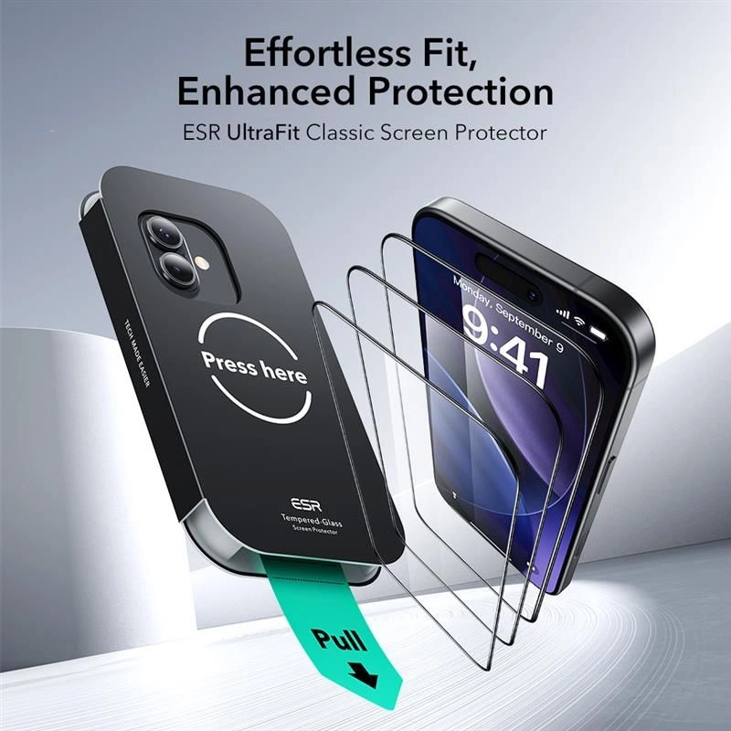 Szkło hartowane ESR UltraFit Tempered Glass 2-pack na iPhone 16 Pro / 17 - przezroczyste