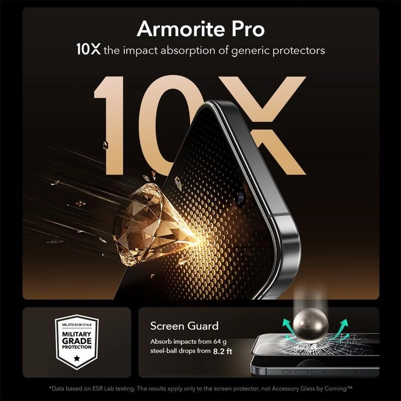 Szkło hartowane ESR UltraFit Armorite Pro na iPhone 16 Pro / 17 - przezroczyste