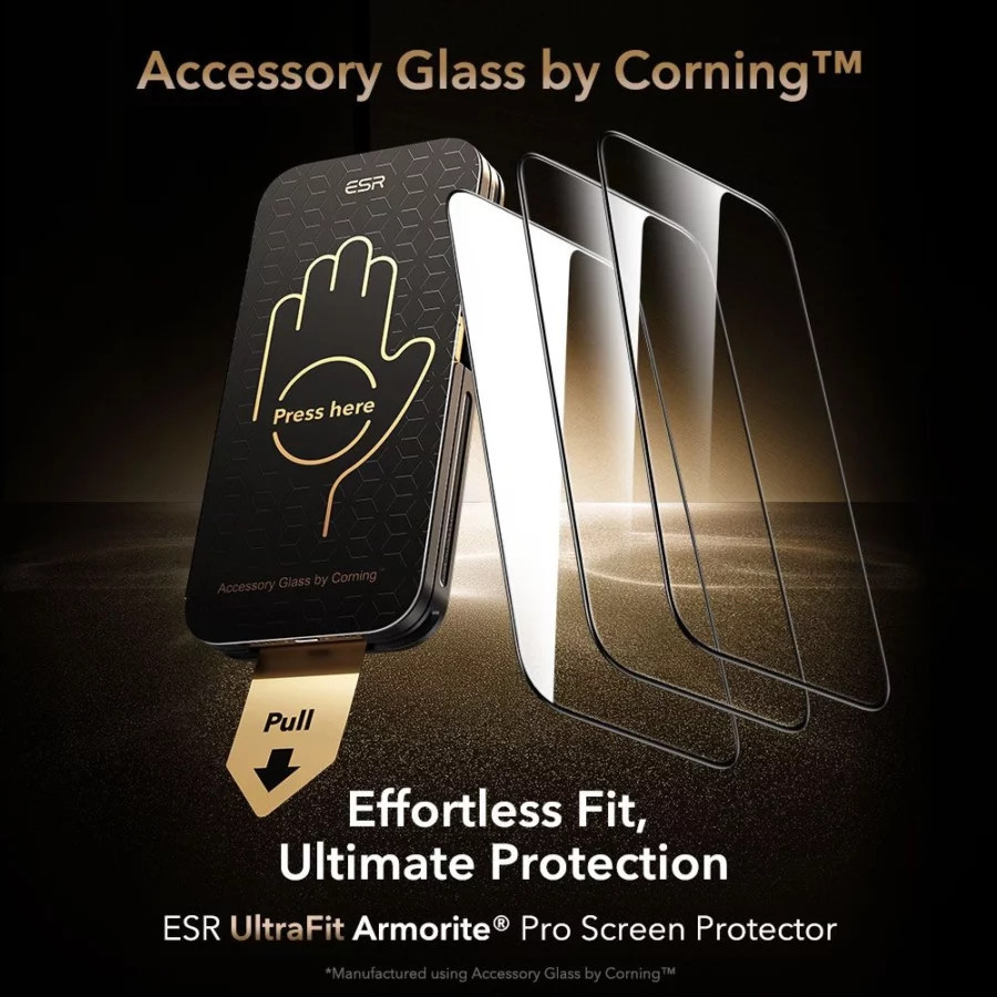 Szkło hartowane ESR UltraFit Armorite Pro na iPhone 17 Pro Max - przezroczyste
