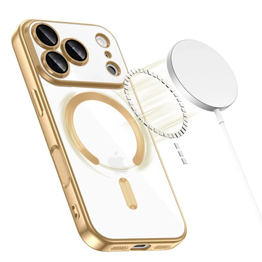 Etui Tech-Protect MagFlex MagSafe na iPhone 17 Pro - przezroczysto-złote