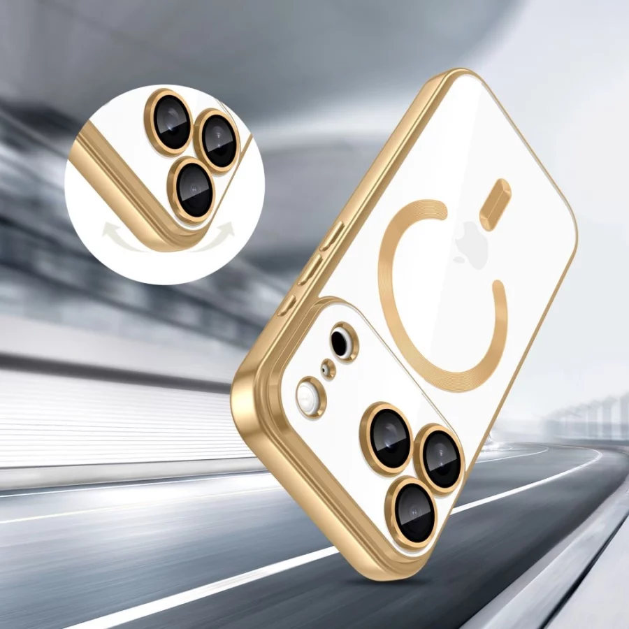 Etui Tech-Protect MagFlex MagSafe na iPhone 17 Pro - przezroczysto-złote
