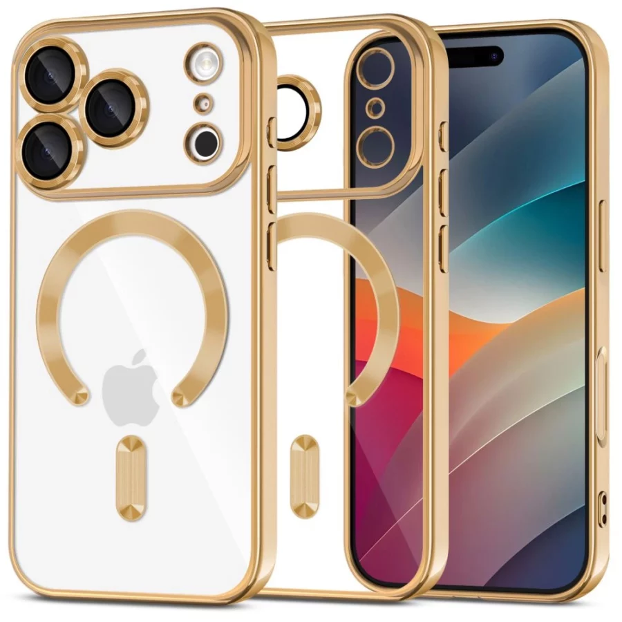 Etui Tech-Protect MagFlex MagSafe na iPhone 17 Pro Max - przezroczysto-złote