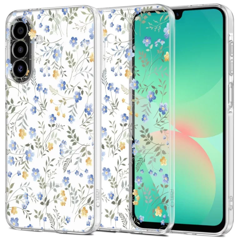 Etui Tech-Protect FlexAir+ na Samsung Galaxy A17 4G / 5G - stokrotki z liśćmi
