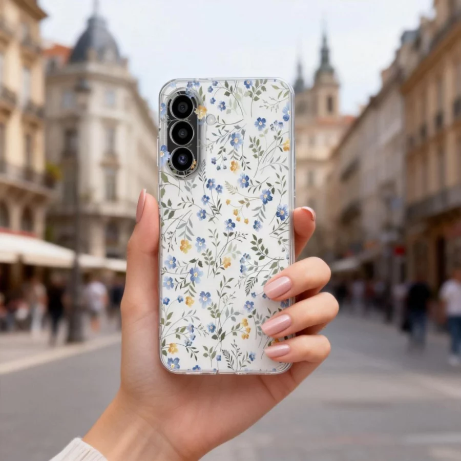 Etui Tech-Protect FlexAir+ na Samsung Galaxy A17 4G / 5G - stokrotki z liśćmi