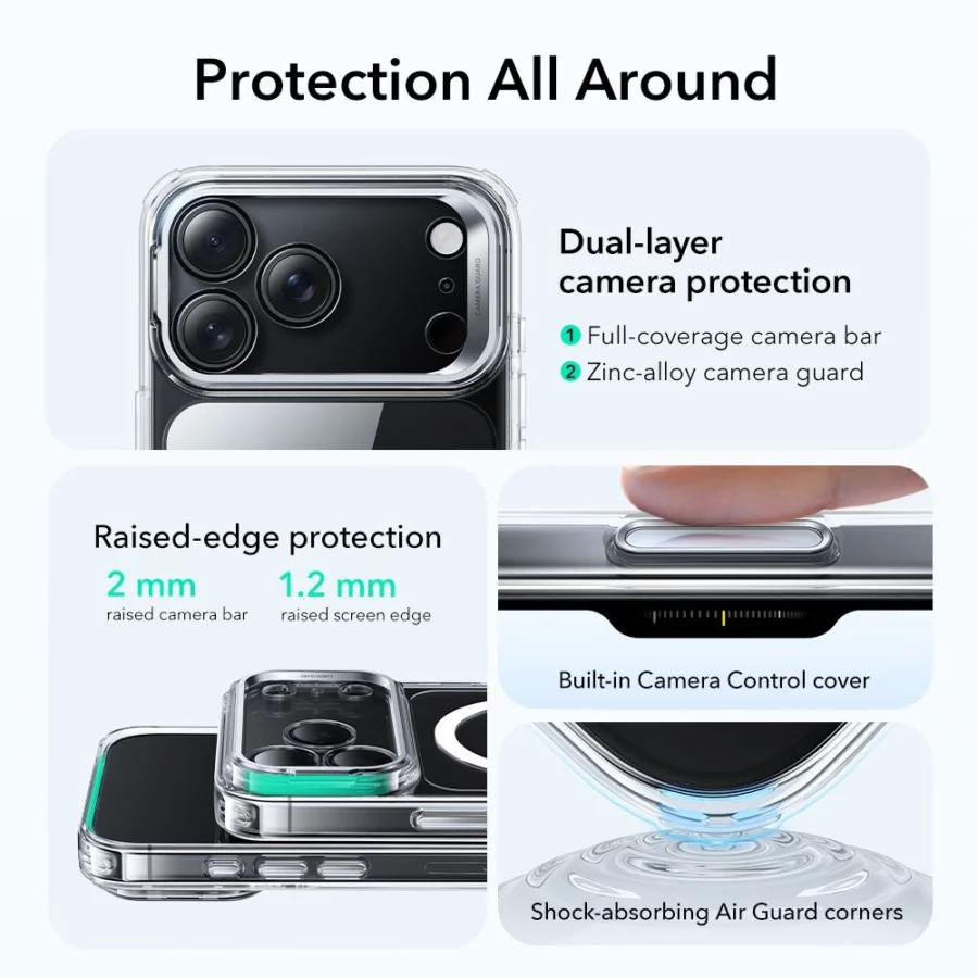 Etui ESR Classic Hybrid Kickstand MagSafe na iPhone 17 Pro Max - przezroczyste