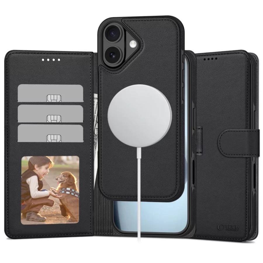 Etui Tech-Protect Wallet MagSafe na iPhone 17 - czarny mat
