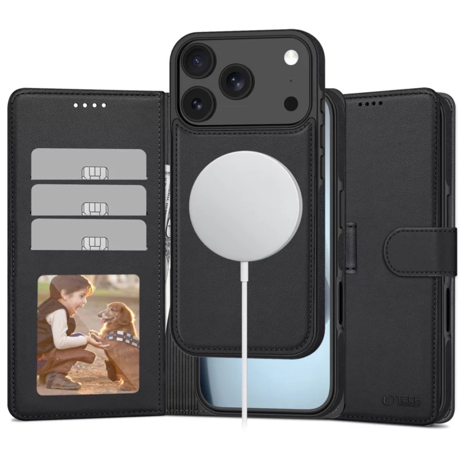 Etui Tech-Protect Wallet MagSafe na iPhone 17 Pro - czarny mat