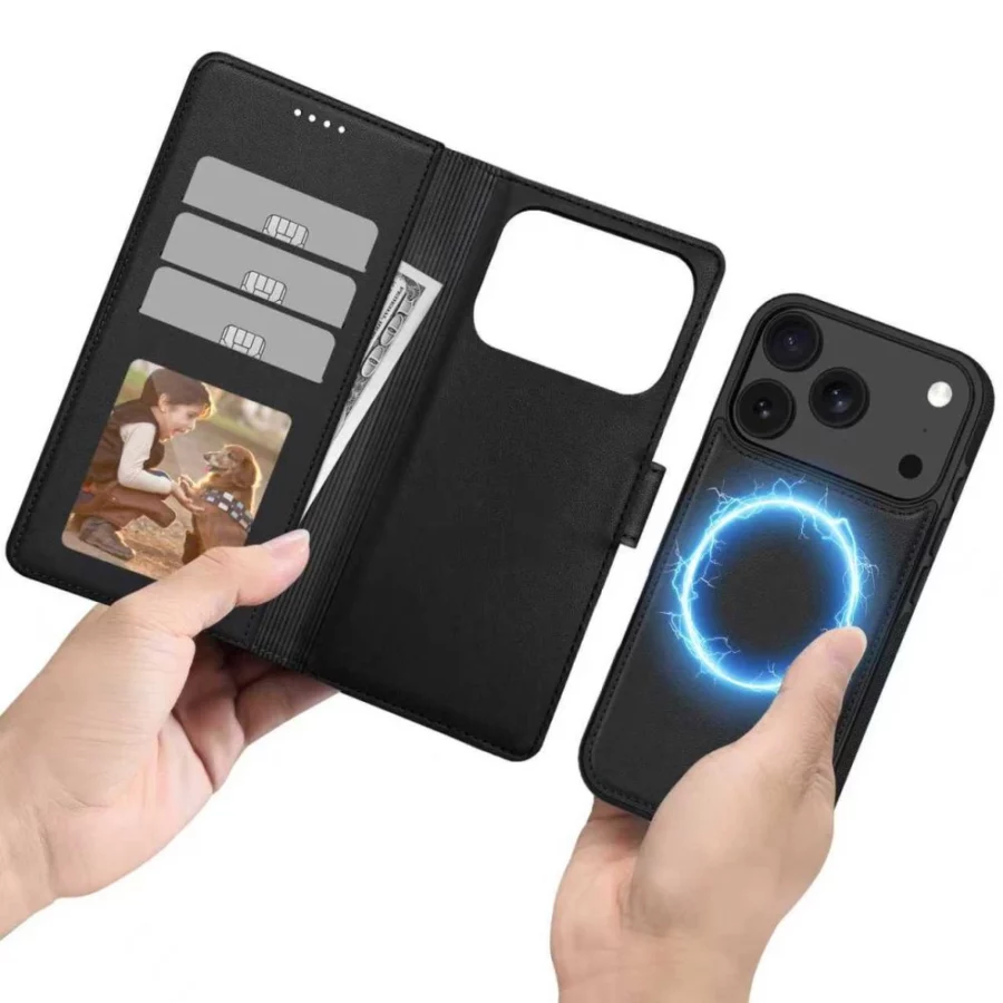 Etui Tech-Protect Wallet MagSafe na iPhone 17 Pro - czarny mat