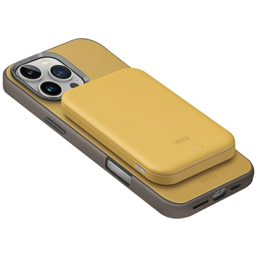 Powerbank UNIQ Lyden Lexa Magnetic       5000mAh PD USB-C MagSafe żółty