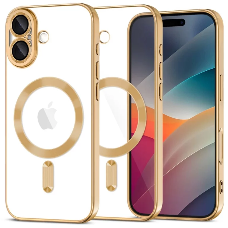 Etui Tech-Protect MagFlex MagSafe na iPhone 17 - przezroczysto-złote