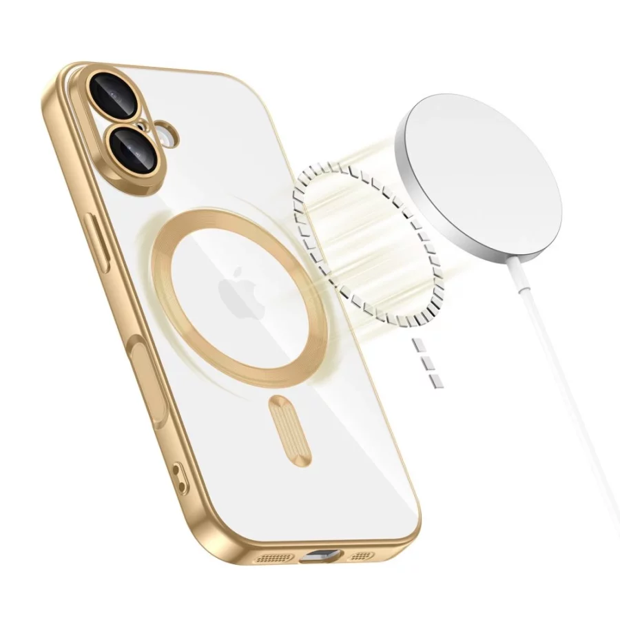 Etui Tech-Protect MagFlex MagSafe na iPhone 17 - przezroczysto-złote