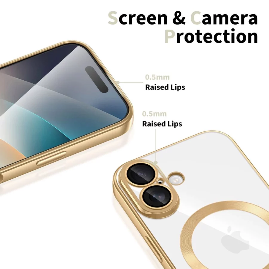 Etui Tech-Protect MagFlex MagSafe na iPhone 17 - przezroczysto-złote