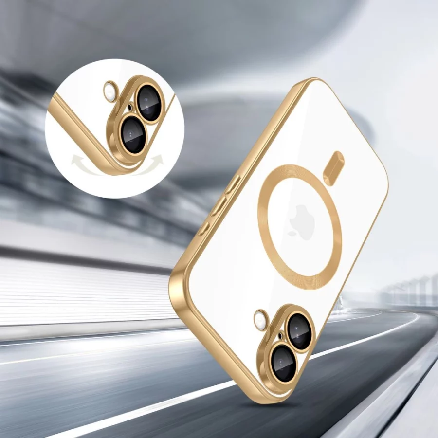 Etui Tech-Protect MagFlex MagSafe na iPhone 17 - przezroczysto-złote