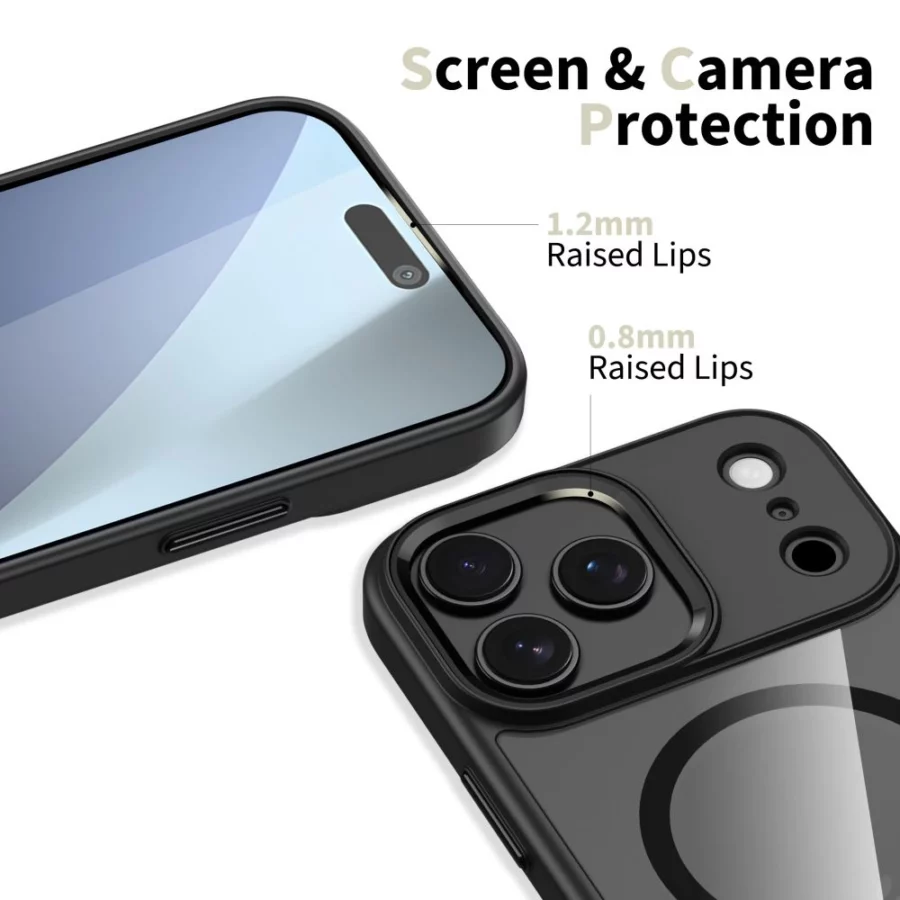 Etui Tech-Protect MagMat MagSafe na iPhone 17 Pro Max - przezroczysto-czarne