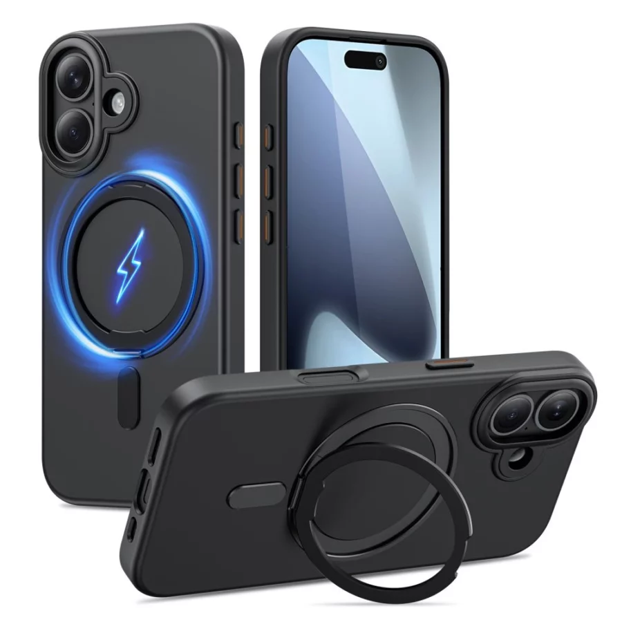 Etui Tech-Protect MagRing MagSafe na iPhone 17 - czarny mat