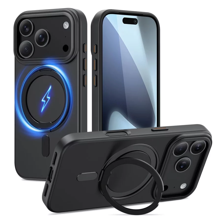 Etui Tech-Protect MagRing MagSafe na iPhone 17 Pro - czarny mat
