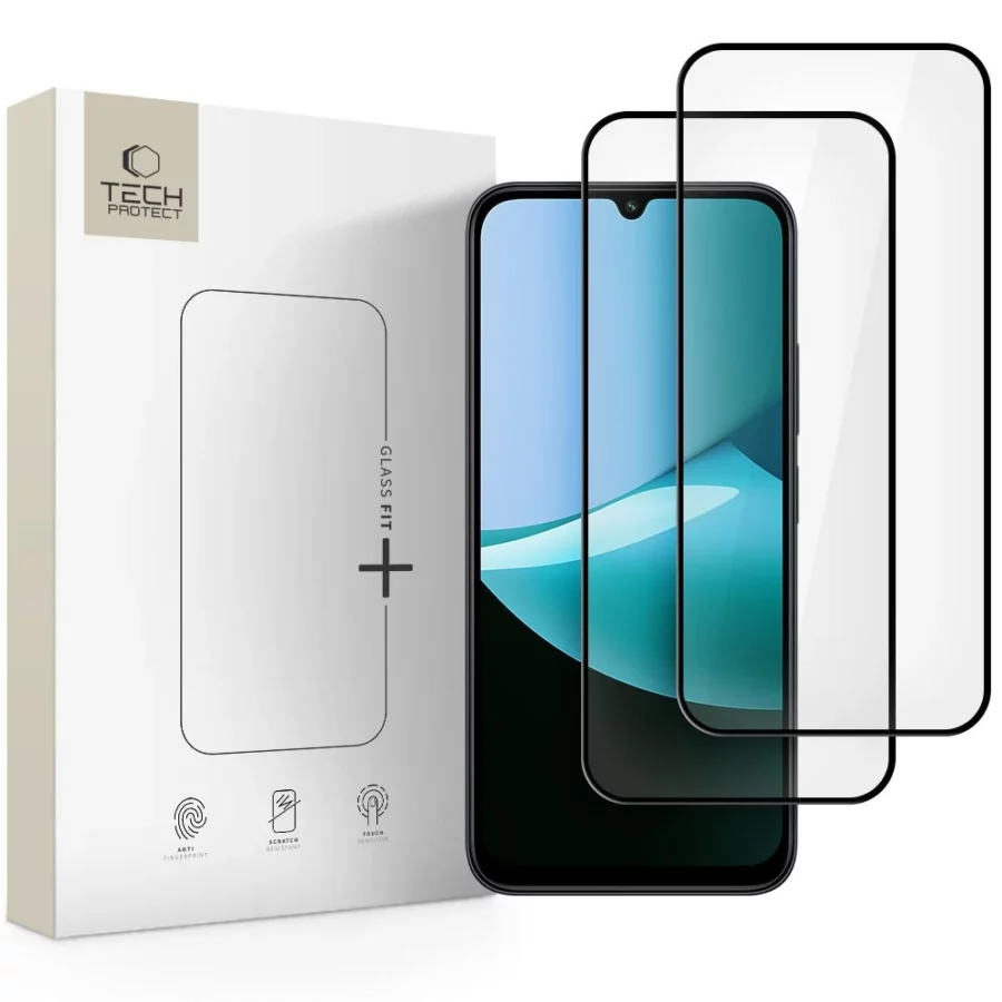 Szkło hartowane Tech-Protect Glass Fit+ 2-pack Xiaomi Redmi 15C / Poco C85 - czarne