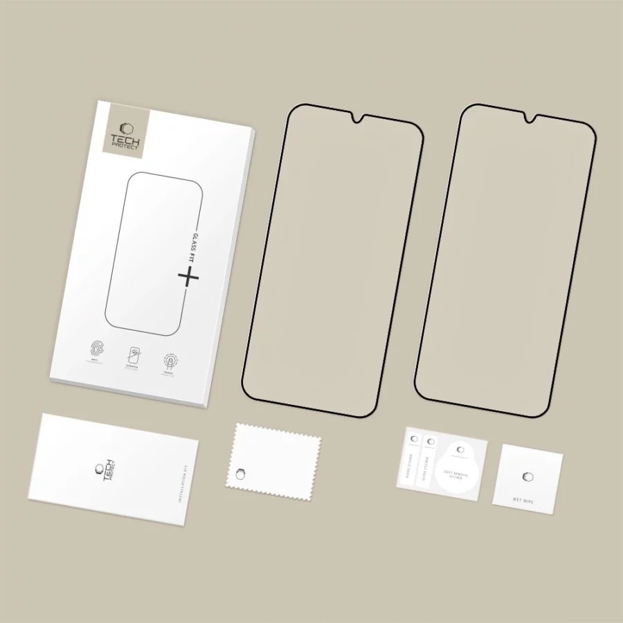Szkło hartowane Tech-Protect Glass Fit+ 2-pack na Xiaomi Poco M7 - czarne
