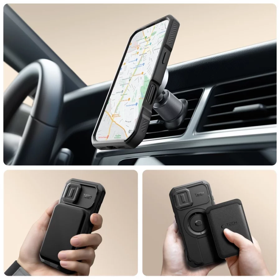 Etui Tech-Protect Kevlar MagSafe na iPhone 17 - czarne