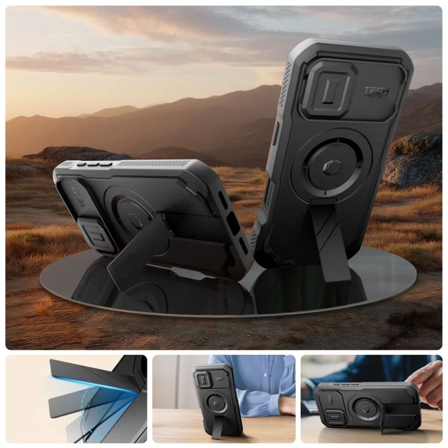 Etui Tech-Protect Kevlar MagSafe na iPhone 17 - czarne