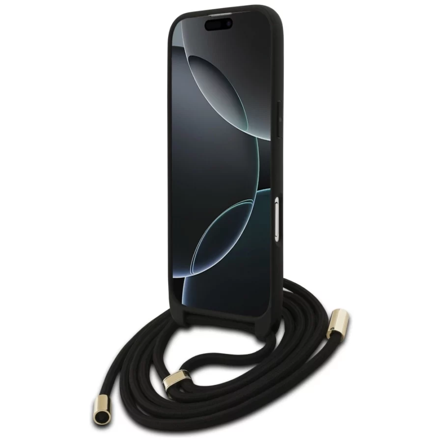 Etui Guess 4G Big Logo Cord Stap Crossbody na iPhone Air - czarne