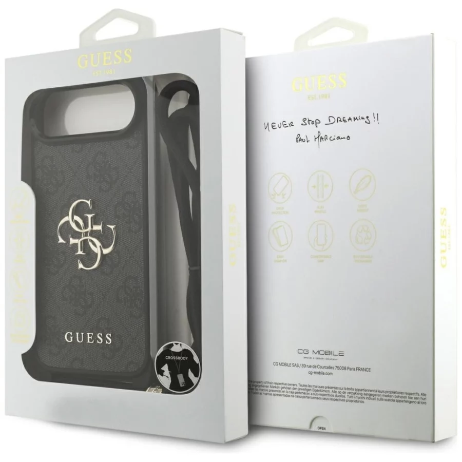 Etui Guess 4G Big Logo Cord Stap Crossbody na iPhone Air - czarne