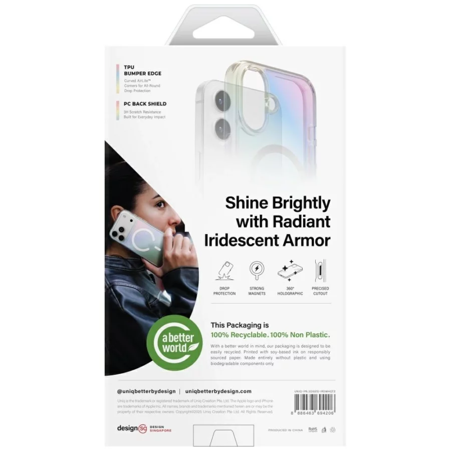 Etui UNIQ Iridescia Magclick Charging do iPhone 17 - wielokolorowe