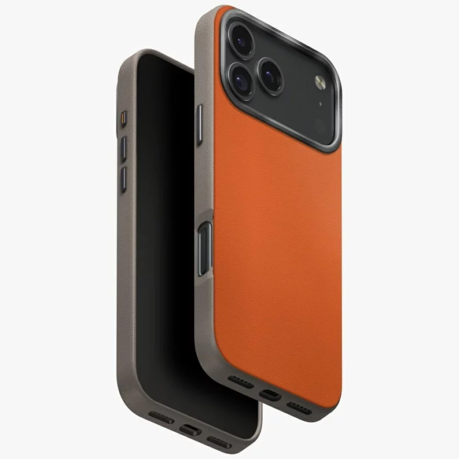 Etui UNIQ Lyden DS do iPhone 17 Pro Max Magclick Charging - pomarańczowo-szary