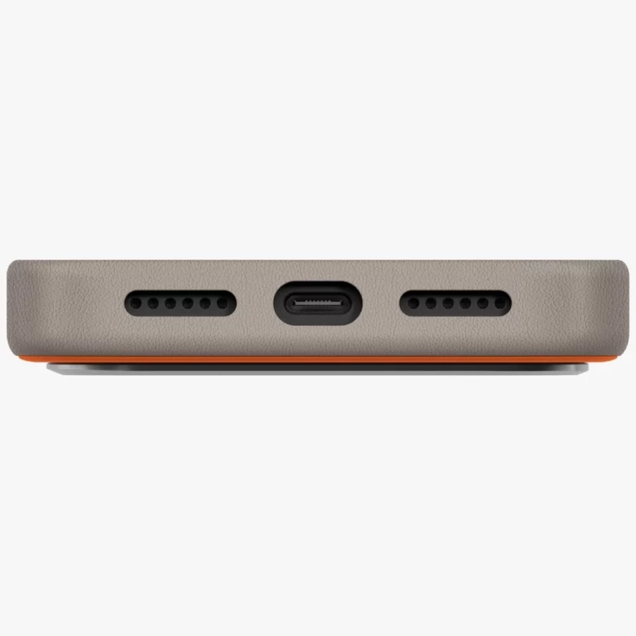 Etui UNIQ Lyden DS do iPhone 17 Pro Max Magclick Charging - pomarańczowo-szary