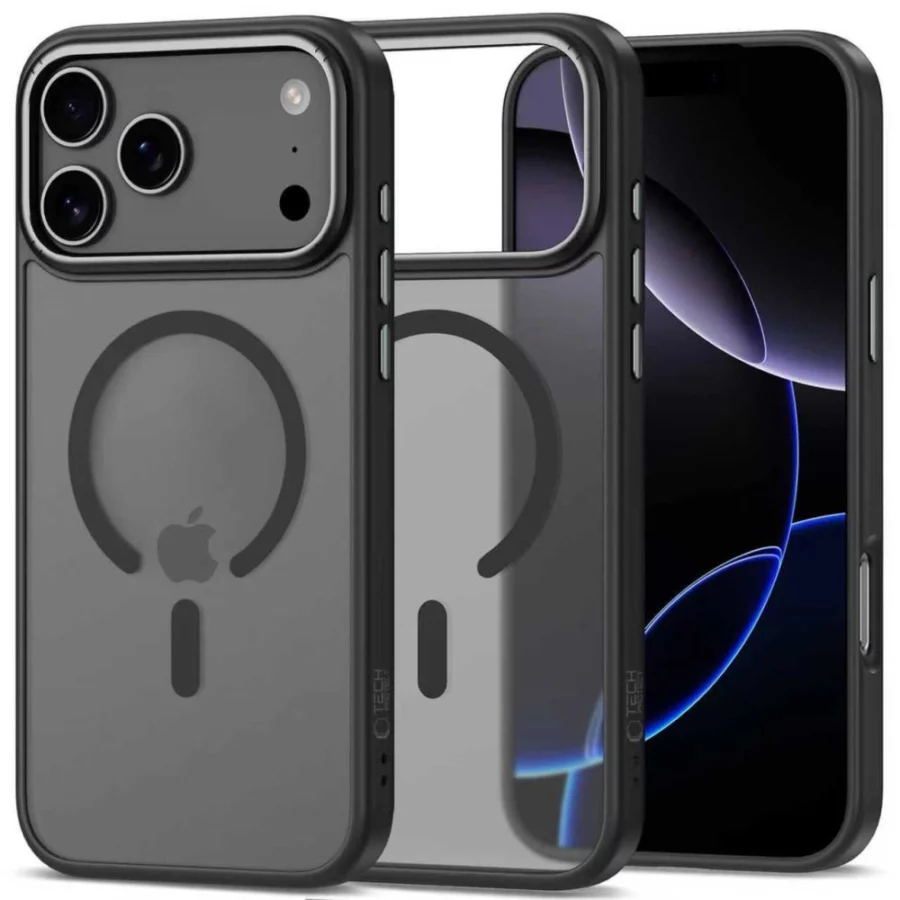 Etui Tech-Protect MagEdge MagSafe na iPhone 17 Pro - czarny-mat