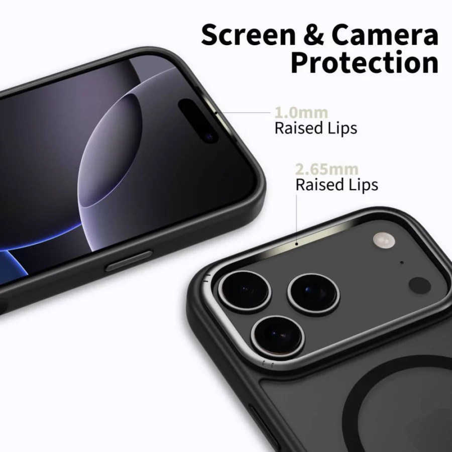 Etui Tech-Protect MagEdge MagSafe na iPhone 17 Pro - czarny-mat
